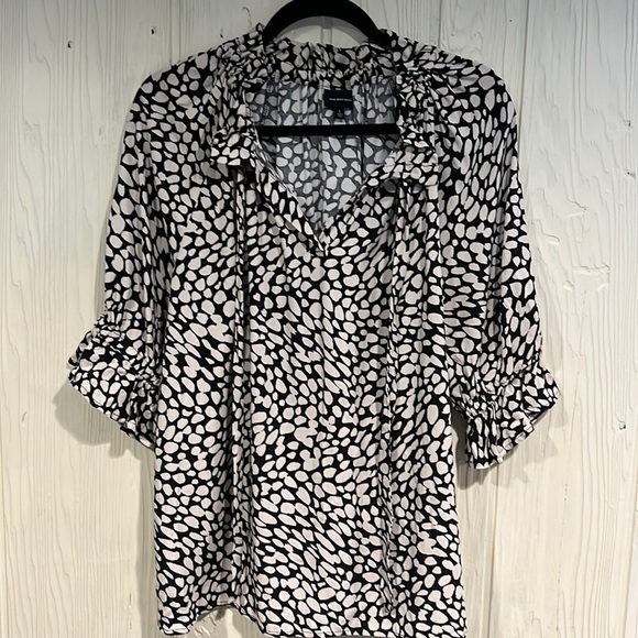 WWW Blouse with Drawstring Tie Large - Picture 1 of 8